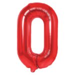 Balon Folie Metalizata Litera O, Embo, 40 cm, Umflati cu Heliu sau Aer, Ambalaj Individual, Pai inclus, Rosu