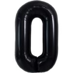 Balon Folie Metalizata Litera O, Embo, 40 cm, Umflati cu Heliu sau Aer, Ambalaj Individual, Pai inclus, Negru