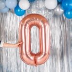 Balon Folie Metalizata Litera O, Embo, 80 cm, Umflati cu Heliu sau Aer, Ambalaj Individual, Pai inclus, Rose Gold - imagine 5