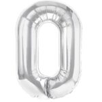 Balon Folie Metalizata Litera O, Embo, 80 cm, Umflati cu Heliu sau Aer, Ambalaj Individual, Pai inclus, Argintiu