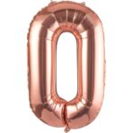 Balon Folie Metalizata Litera O, Embo, 80 cm, Umflati cu Heliu sau Aer, Ambalaj Individual, Pai inclus, Rose Gold