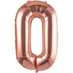 Balon Folie Metalizata Litera O, Embo, 80 cm, Umflati cu Heliu sau Aer, Ambalaj Individual, Pai inclus, Rose Gold