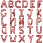 Balon Folie Metalizata Litera P, Embo, 40 cm, Umflati cu Heliu sau Aer, Ambalaj Individual, Pai inclus, Rose Gold - imagine 2