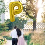 Balon Folie Metalizata Litera P, Embo, 80 cm, Umflati cu Heliu sau Aer, Ambalaj Individual, Pai inclus, Auriu - imagine 4