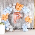 Balon Folie Metalizata Litera P, Embo, 80 cm, Umflati cu Heliu sau Aer, Ambalaj Individual, Pai inclus, Rose Gold - imagine 6