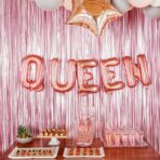 Balon Folie Metalizata Litera Q, Embo, 40 cm, Umflati cu Heliu sau Aer, Ambalaj Individual, Pai inclus, Rose Gold - imagine 3