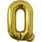 Balon Folie Metalizata Litera Q, Embo, 40 cm, Umflati cu Heliu sau Aer, Ambalaj Individual, Pai inclus, Auriu