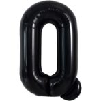 Balon Folie Metalizata Litera Q, Embo, 40 cm, Umflati cu Heliu sau Aer, Ambalaj Individual, Pai inclus, Negru