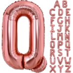 Balon Folie Metalizata Litera Q, Embo, 80 cm, Umflati cu Heliu sau Aer, Ambalaj Individual, Pai inclus, Rose Gold - imagine 4