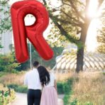 Balon Folie Metalizata Litera R, Embo, 40 cm, Umflati cu Heliu sau Aer, Ambalaj Individual, Pai inclus, Rosu - imagine 5