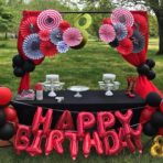 Balon Folie Metalizata Litera R, Embo, 40 cm, Umflati cu Heliu sau Aer, Ambalaj Individual, Pai inclus, Rosu - imagine 6