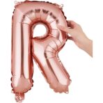 Balon Folie Metalizata Litera R, Embo, 40 cm, Umflati cu Heliu sau Aer, Ambalaj Individual, Pai inclus, Rose Gold - imagine 7