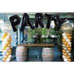 Balon Folie Metalizata Litera R, Embo, 40 cm, Umflati cu Heliu sau Aer, Ambalaj Individual, Pai inclus, Negru - imagine 4