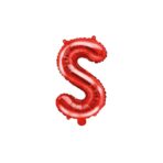 Balon Folie Metalizata Litera S, Embo, 40 cm, Umflati cu Heliu sau Aer, Ambalaj Individual, Pai inclus, Rosu - imagine 3