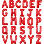 Balon Folie Metalizata Litera S, Embo, 40 cm, Umflati cu Heliu sau Aer, Ambalaj Individual, Pai inclus, Rosu - imagine 7