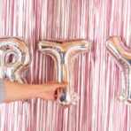 Balon Folie Metalizata Litera T, Embo, 40 cm, Umflati cu Heliu sau Aer, Ambalaj Individual, Pai inclus, Argintiu - imagine 4