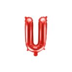 Balon Folie Metalizata Litera U, Embo, 40 cm, Umflati cu Heliu sau Aer, Ambalaj Individual, Pai inclus, Rosu - imagine 3