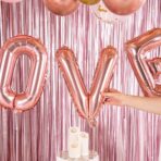 Balon Folie Metalizata Litera V, Embo, 40 cm, Umflati cu Heliu sau Aer, Ambalaj Individual, Pai inclus, Rose Gold - imagine 4