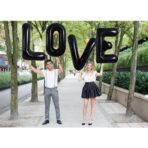 Balon Folie Metalizata Litera V, Embo, 40 cm, Umflati cu Heliu sau Aer, Ambalaj Individual, Pai inclus, Negru - imagine 4