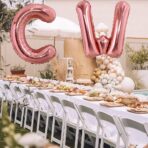 Balon Folie Metalizata Litera W, Embo, 100 cm, Umflati cu Heliu sau Aer, Ambalaj Individual, Pai inclus, Rose Gold - imagine 2