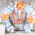 Balon Folie Metalizata Litera W, Embo, 100 cm, Umflati cu Heliu sau Aer, Ambalaj Individual, Pai inclus, Rose Gold - imagine 6