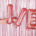 Balon Folie Metalizata Litera W, Embo, 40 cm, Umflati cu Heliu sau Aer, Ambalaj Individual, Pai inclus, Rose Gold - imagine 3