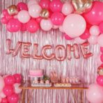 Balon Folie Metalizata Litera W, Embo, 40 cm, Umflati cu Heliu sau Aer, Ambalaj Individual, Pai inclus, Rose Gold - imagine 4