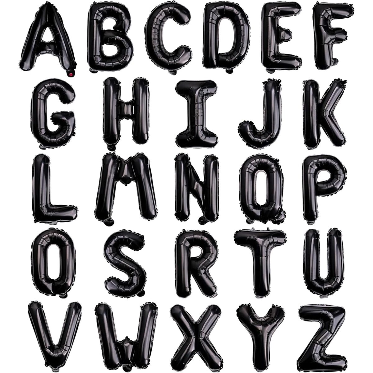 Balon Folie Metalizata Litera W, Embo, 40 cm, Umflati cu Heliu sau Aer, Ambalaj Individual, Pai inclus, Negru - imagine 2