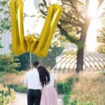 Balon Folie Metalizata Litera W, Embo, 80 cm, Umflati cu Heliu sau Aer, Ambalaj Individual, Pai inclus, Auriu - imagine 3