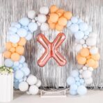 Balon Folie Metalizata Litera X, Embo, 100 cm, Umflati cu Heliu sau Aer, Ambalaj Individual, Pai inclus, Rose Gold - imagine 6