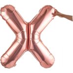 Balon Folie Metalizata Litera X, Embo, 100 cm, Umflati cu Heliu sau Aer, Ambalaj Individual, Pai inclus, Rose Gold - imagine 8