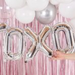 Balon Folie Metalizata Litera X, Embo, 40 cm, Umflati cu Heliu sau Aer, Ambalaj Individual, Pai inclus, Argintiu - imagine 4