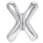 Balon Folie Metalizata Litera X, Embo, 40 cm, Umflati cu Heliu sau Aer, Ambalaj Individual, Pai inclus, Argintiu