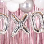 Balon Folie Metalizata Litera X, Embo, 80 cm, Umflati cu Heliu sau Aer, Ambalaj Individual, Pai inclus, Argintiu - imagine 2