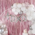 Balon Folie Metalizata Litera X, Embo, 80 cm, Umflati cu Heliu sau Aer, Ambalaj Individual, Pai inclus, Argintiu - imagine 4