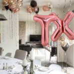 Balon Folie Metalizata Litera X, Embo, 80 cm, Umflati cu Heliu sau Aer, Ambalaj Individual, Pai inclus, Rose Gold - imagine 2