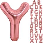 Balon Folie Metalizata Litera Y, Embo, 100 cm, Umflati cu Heliu sau Aer, Ambalaj Individual, Pai inclus, Rose Gold - imagine 8