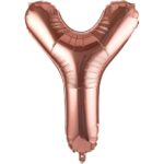 Balon Folie Metalizata Litera Y, Embo, 100 cm, Umflati cu Heliu sau Aer, Ambalaj Individual, Pai inclus, Rose Gold