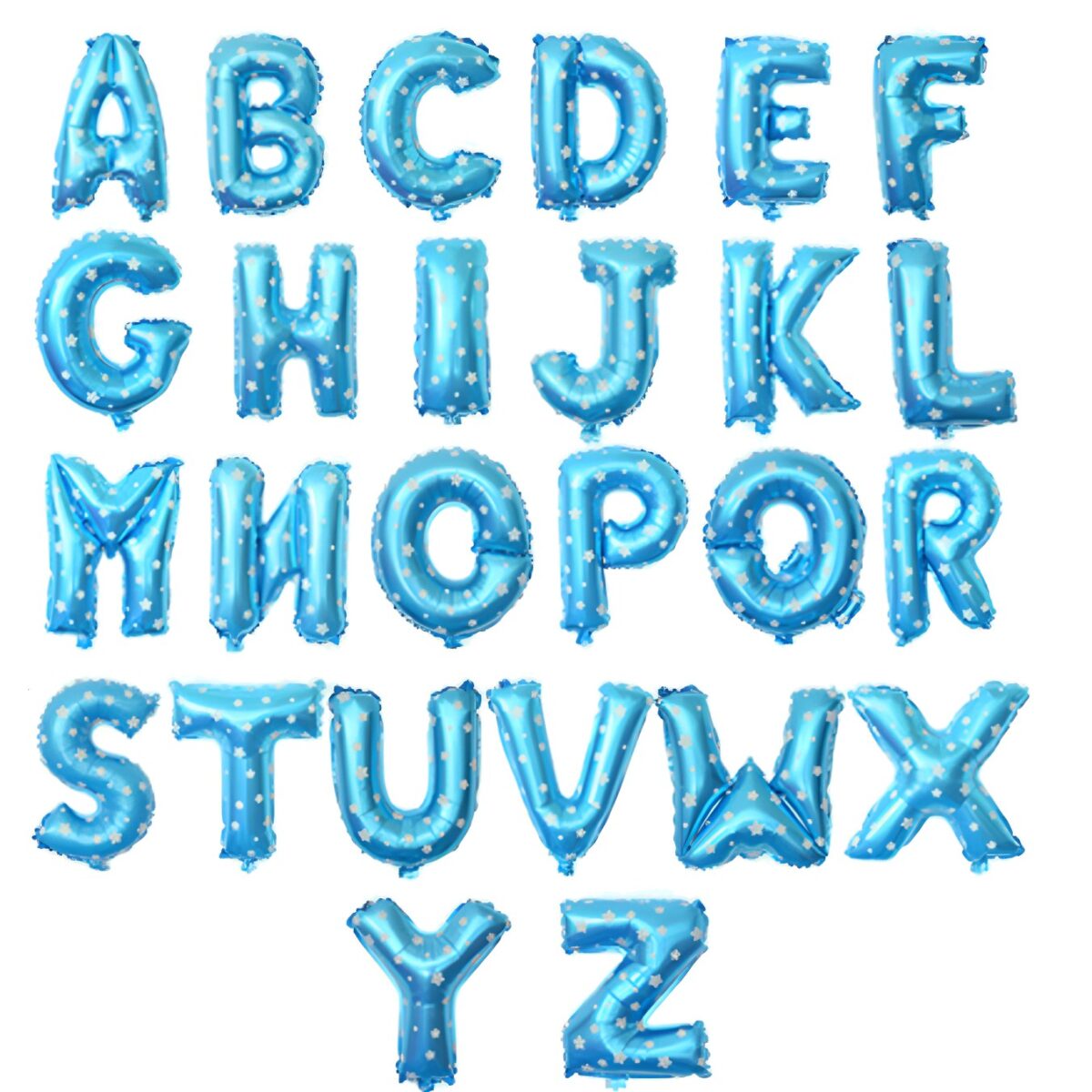 Balon Folie Metalizata Litera Y, Embo, 40 cm, Cu Imprimeu Stelute, Umflati cu Heliu sau Aer, Ambalaj Individual, Pai inclus, Albastru - imagine 2