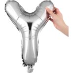 Balon Folie Metalizata Litera Y, Embo, 40 cm, Umflati cu Heliu sau Aer, Ambalaj Individual, Pai inclus, Argintiu - imagine 7