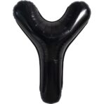 Balon Folie Metalizata Litera Y, Embo, 40 cm, Umflati cu Heliu sau Aer, Ambalaj Individual, Pai inclus, Negru - imagine 6