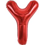 Balon Folie Metalizata Litera Y, Embo, 40 cm, Umflati cu Heliu sau Aer, Ambalaj Individual, Pai inclus, Rosu
