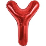 Balon Folie Metalizata Litera Y, Embo, 40 cm, Umflati cu Heliu sau Aer, Ambalaj Individual, Pai inclus, Rosu