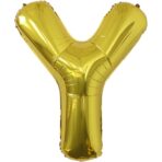 Balon Folie Metalizata Litera Y, Embo, 40 cm, Umflati cu Heliu sau Aer, Ambalaj Individual, Pai inclus, Auriu