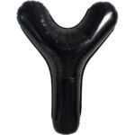 Balon Folie Metalizata Litera Y, Embo, 40 cm, Umflati cu Heliu sau Aer, Ambalaj Individual, Pai inclus, Negru