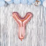 Balon Folie Metalizata Litera Y, Embo, 80 cm, Umflati cu Heliu sau Aer, Ambalaj Individual, Pai inclus, Rose Gold - imagine 4
