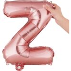 Balon Folie Metalizata Litera Z, Embo, 40 cm, Umflati cu Heliu sau Aer, Ambalaj Individual, Pai inclus, Rose Gold - imagine 6