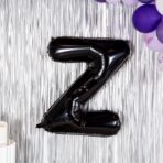 Balon Folie Metalizata Litera Z, Embo, 40 cm, Umflati cu Heliu sau Aer, Ambalaj Individual, Pai inclus, Negru - imagine 4