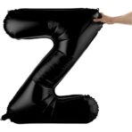 Balon Folie Metalizata Litera Z, Embo, 40 cm, Umflati cu Heliu sau Aer, Ambalaj Individual, Pai inclus, Negru - imagine 6