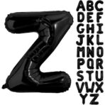 Balon Folie Metalizata Litera Z, Embo, 40 cm, Umflati cu Heliu sau Aer, Ambalaj Individual, Pai inclus, Negru - imagine 7